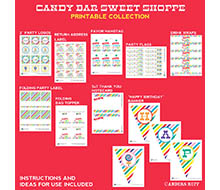 Candy Bar Sweet Shoppe Birthday Party Printables Collection